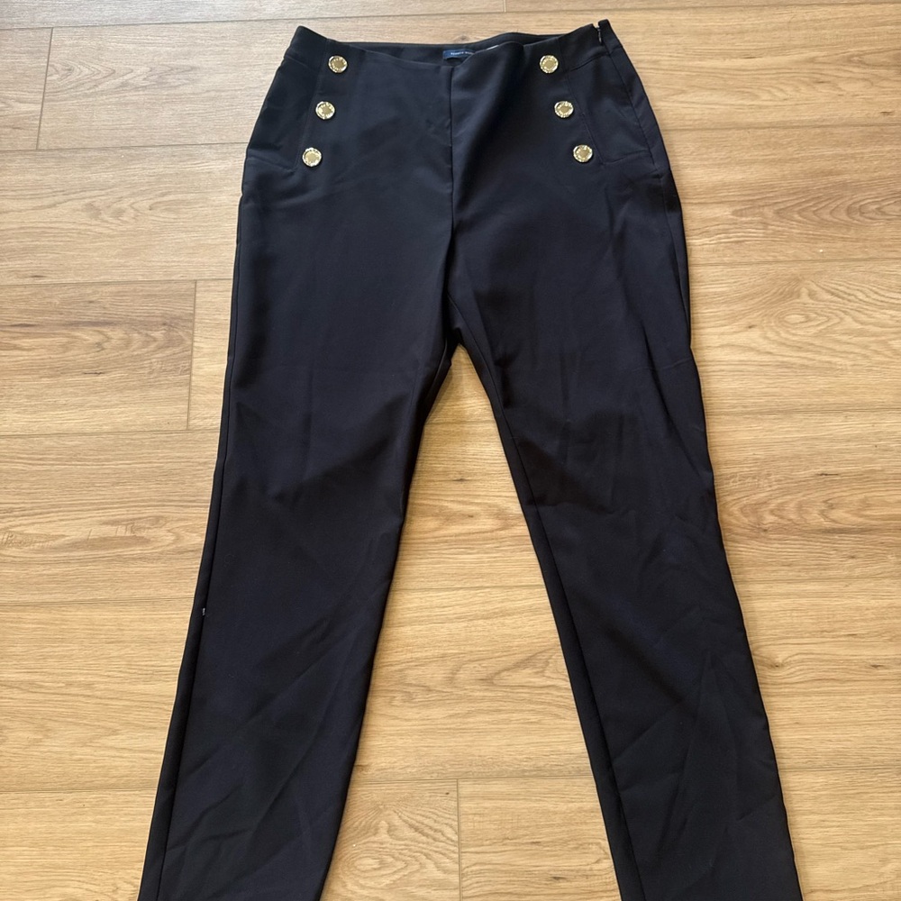 Tommy Hilfiger black Trousers fold button detail